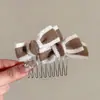 Peine de Pelo con Lazo de Peluche Vintage para Mujer, Peine Invertido para Flequillo, Pinza para el Cabello, Estilo Celebridad de Internet, Nuevo Pinza Lateral Antideslizante Otoño/Invierno para Cabello Suelto