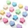 Contas Acrílicas Creme com Furo Grande Estrela de Cinco Pontas Flor de Ameixa Coração Contas Feitas à Mão DIY Caseiro Corrente para Celular Chaveiro Joias