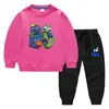 Nova coleção outono/inverno 2023 roupas infantis transfronteiriças suéter infantil calça conjunto de duas peças com desenho para bebê algodão manga longa