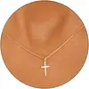 Colar Cruz Moda Europeia e Americana, Pingente de Cruz Pequeno Elegante, Corrente para Clavícula, Colar de Joias Atmosférico para Meninas