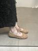 Zapatos Planos de Cuero Suave con Pliegues Estilo Retro de Boca Baja Nicho para Mujer Primavera y Otoño Nuevos Zapatos Planos Versátiles Estilo Francés Mary Jane