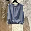 Camisa regata fina listrada para mulheres, novo estilo de verão, caimento solto para meninas plus size, modeladora e disfarçadora, top para usar por cima, novo modelo 2026