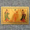 Estátua de Buda, Cartão de Buda Portátil de Metal, Bodhisattva Guanyin, Bodhisattva Ksitigarbha, Cartão Portátil de Paz com Impressão Personalizada, Cartão Dourado
