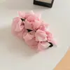 Pinza de Plátano de Flor Plegada Dulce Estilo Francés de Gama Alta para Añadir Volumen, Pinza para Cola de Caballo Estilo Perezoso Semiatada, Pinza Vertical de Moda para Mujeres