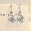 Nuevos pendientes cruzados de imitación de plata S925 con trébol, medianos y largos, para mujer, pendientes de diamante, pendientes, joyería para orejas, fabricantes, venta al por mayor