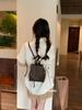 Bolsa Feminina Retro Marrom Pequena Mochila Versátil Bolsa de Alto Nível Mini Mochila de Cordão Bolsa de Ombro em Couro Macio