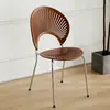 Cadeira de jantar nórdica, cadeira de café para casa em madeira maciça com encosto, mesa e cadeira de jantar vintage, cadeira concha simples para lazer e discussões, atacado