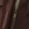 Jaqueta curta de camurça para mulheres, outono 2026 nova, casual vintage, estilo coreano, versátil, estilosa, jaqueta top que rejuvenesce