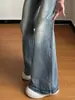 Streetwear Americano Menina Apimentada Jeans Azul Claro Feminino Temperamento Versátil Retrô Não Apertado nas Pernas Emagrecedor Valoriza Micro Flare Calças