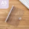 Caderno A6 de folhas soltas transparente simples PVC couro macio destacável concha com clipe colorido ins macaron A5 concha de seis furos para folhas soltas
