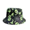 Sombreros de Pescador con Estampado de Calavera de Halloween Transfronterizos para Hombres y Mujeres, Sombreros de Sol de Estilo Oscuro, Sombreros Cubeta Personalizados con Ambiente Festivo