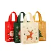 Bolsa de tela no tejida de Guangzhou, bolsa tridimensional de una sola pieza ecológica de gran capacidad con impresión a color y logotipo navideño laminado
