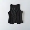 2026 Verano Básico Camiseta sin Mangas Botonada Chaleco Nuevo Estilo Coreano Ajuste Delgado Elegante Top para Mujer
