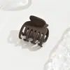 4cm Dientes de Doble Fila Cepillado Medio Crema Café Pasador Accesorios para el Cabello Estilo Coreano Europeo y Americano Popular Transfronterizo Medio Cepillado Pinza de Tiburón Accesorios para el Cabello