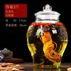 Jarra de Vidrio para Elaboración de Vino con Grifo, Contenedor Sellado de Alta Gama de Gran Capacidad para Elaboración de Vino Medicinal de Ginseng y Cuerno de Ciervo