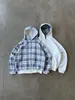 Sudadera con Capucha Holgada de Doble Cremallera Cuadros Vintage para Hombre, Nueva Colección Otoño/Invierno 2026, Transfronteriza Europea y Americana de Amazon