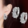 Brincos de diamante azul banhados a platina fecho de orelha nova cor azul safira brinco de orelha brincos de zircônio azul Reno pequeno fecho de orelha de diamante quebrado