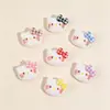 Laços xadrez multicoloridos, acessórios de resina da Hello Kitty na cor blush, cola cremosa, elásticos de cabelo, materiais de artesanato, capas de celular e tamancos
