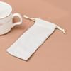 Bolsa de franela blanca cremosa de 14,5 x 5,5 cm para guardar joyas y lápiz labial.