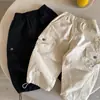 Pantalones Largos para Niños 2026 Otoño Nueva Llegada Niños y Niñas Color Sólido Bolsillo Pantalones Cargo Bebé Cordón Pantalones Jogger Infantiles de Moda