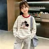 Camiseta a rayas elegante de manga larga para niñas, nueva moda de primavera y otoño, camiseta básica de cuello redondo estilo coreano para niños mayores