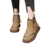 Nuevas Botas de Nieve de Felpa con Cremallera Lateral Estilo Chino para Mujer 2026 Nuevas Botas Cortas de Suela Plana de Invierno Zapatos de Algodón Gruesos Antideslizantes para Dama