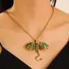 Collar de Dragón Gótico Retro Oscuro para Mujer Estilo Europeo y Americano ins Creativo Cadena Clavicular con Forma de Dragón Transfronterizo Cadena de Cuello Zodiacal Marea