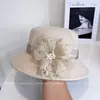 Chapéu de Pescador Flor de Pena Estilo Jantar de Celebridade Chapéu de Feltro de Lã Australiana Outono e Inverno Chapéu de Rede Chapéu de Bacia Retrô