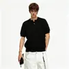 Camisa Polo Súper Elegante para Hombre para Verano, Corte Regular, Camiseta de Punto de Manga Corta, Estilo Old Money, Camiseta Transpirable de Manga Media con Cuello Henley