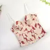 Jacquard Francés Hermoso Tirante con Cremallera Trasera con Almohadilla en el Pecho Sexy Ajustado Floral Espina de Pez Top de Alto Grado Blanco