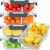 Juego de recipientes de almacenamiento de alimentos para Amazon transfronterizo con combinación personalizada, fiambrera de vidrio, apto para microondas y refrigerador, a prueba de fugas y sellado