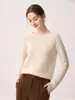 Nuevo Otoño 100% Cachemira Pura Ropa Interior Suéter Estilo Simple Cuello Redondo Ropa para Mujer Jersey Waffle Suéter de Cachemira