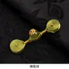 Botones de Hebilla Pan de Qipao Nuevo Estilo Chino Tejido a Mano Alambre Envuelto Perla Dorada Quemador de Incienso Botón de Tela de Una Palabra Hebilla Decorativa Retro Hanfu