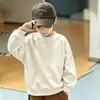 Moletons dopamine de gola redonda e manga longa para meninos e meninas, uniformes escolares, camisetas promocionais com logotipos impressos, blusas casuais infantis de corte solto atacado