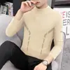 Camiseta interior térmica de cuello medio, doble cara, para hombre, manga larga, ropa de estudiante universitario de moda para hombre, ropa interior de otoño