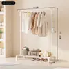 Arara de Roupas de Chão, Espessada e Robusta, Cabide Móvel para Quarto, Arara Retrátil Simples para Varanda