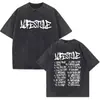 [Lavado Transfronterizo] Estilo de Vida de Rapero Camiseta Lavada Retro Hombres y Mujeres Moda Hip-Hop Alta