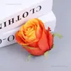 Cabeças de flores de rosa em pintura a óleo artificial, centro de botão de rosa, decoração de parede de rosa, buquê, flor para chapéu, fabricação de flores DIY