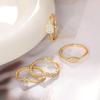 Amazon Nueva Joyería Moda Europea y Americana Diamante Brillante Anillo de Compromiso Apilable de Oro de 14K Anillo Geométrico para Mujer
