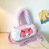 Serie Sanrio Lindo Bolso Cuadrado Largo de Peluche Recién Llegado Bolso Cruzado de Un Solo Hombro Papelería Bolso Merleti Muñeca Máquina