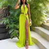 2026 Ropa Femenina Transfronteriza Europea y Americana de Gama Alta Elegante Sexy Cuello en V Sin Mangas Ajustado Bandeau Vestido Largo