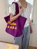 Bolsa de Lona con Letra Dopamina para Mujer 2025 Nueva Moda Trendy Bolso Tote Coreano Casual Gran Capacidad Bolsa de Compras