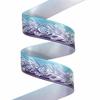 Cinta de 25 mm con Vidrio Triturado, Cinta de Satén con Pluma de Fénix Plateada, Cinta Decorativa para Empaque Estilo Chino