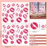 Labial para el Día de San Valentín y acentos decorativos de huellas de labios, pegatinas electrostáticas para puertas y ventanas de vidrio para decoración de centros comerciales
