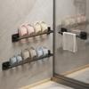 WC, Rack de armazenamento, Casa de banho, Rack de chinelo sem perfuração, Sapatos, Rack de armazenamento, WC, rack de drenagem de parede, rack de drenagem de parede