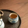 Taza de Té de Loto Azul y Blanco Amarillo Kiln Ru Taza de Maestro Taza de Té Juego de Té de Cerámica Exquisita para el Hogar Oficina Taza de Té Kung Fu
