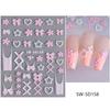 Pegatinas de uñas de mariposa roja en línea al por mayor libro rojo pequeño mariposa colorida láser flor 5D relieve tridimensional pegatinas adhesivas