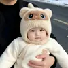 Chapéu Infantil Estilo Coreano para Outono e Inverno, Gorro de Tricô Pontudo Quente e Espesso para Meninos e Meninas, Chapéu à Prova de Vento e Protetor de Orelhas