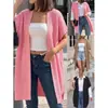 Cardigã de Tricô Roupa Feminina Europeia Americana Transfronteiriça Moda Simples Jaqueta Tricotada à Máquina Colete Solto Outono Inverno Novo Estilo de Inverno
