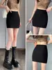 Saia preta tamanho XS para mulheres, verão 2026, saia de negócios fina de cintura alta slim-fit, saia lápis modeladora profissional, saia bodycon